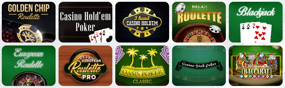 Jeux de table au CASINO LI.BET